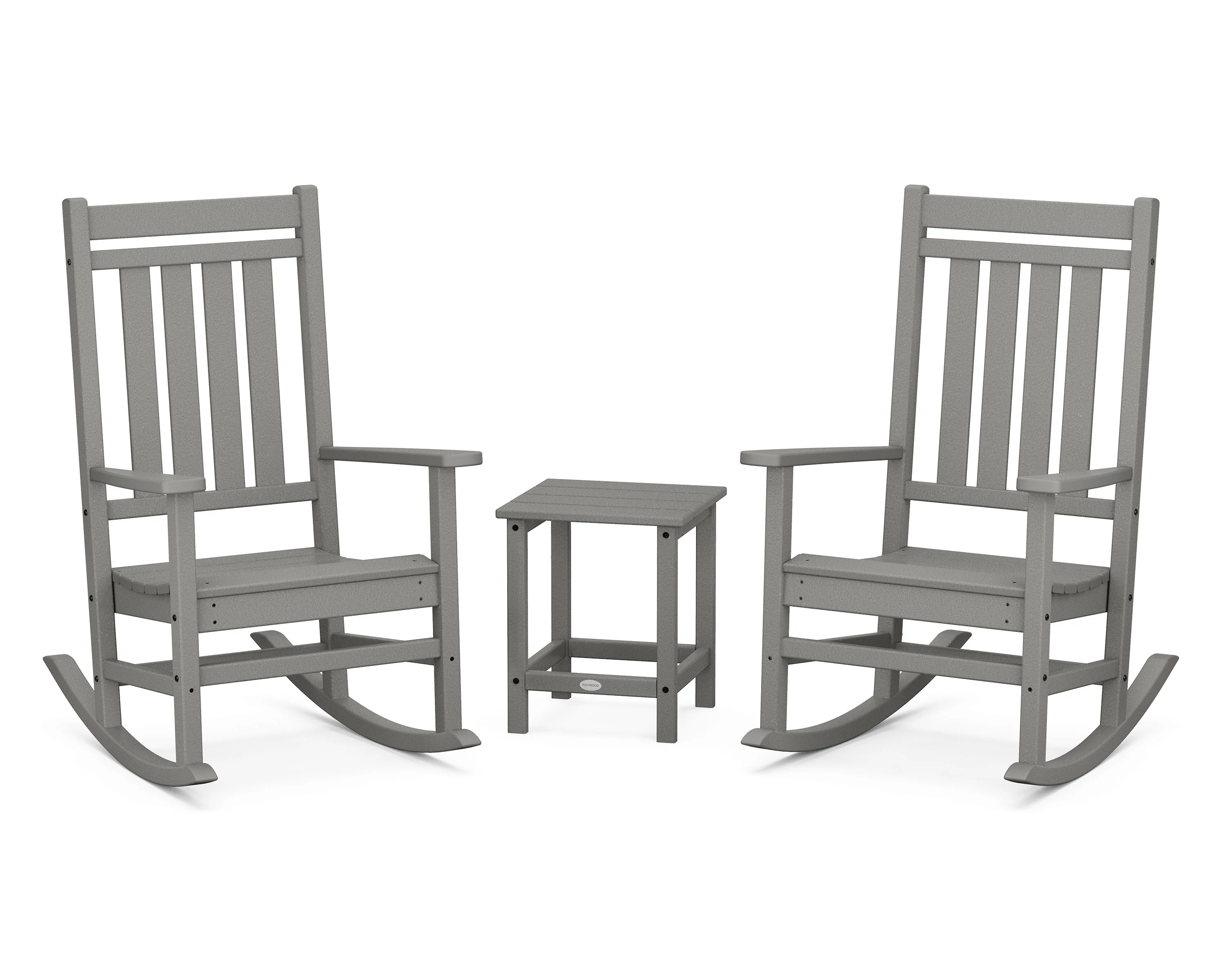 Estate 3-Piece Rocking Chair Set with Long Island 18" Side Table | POLYWOOD