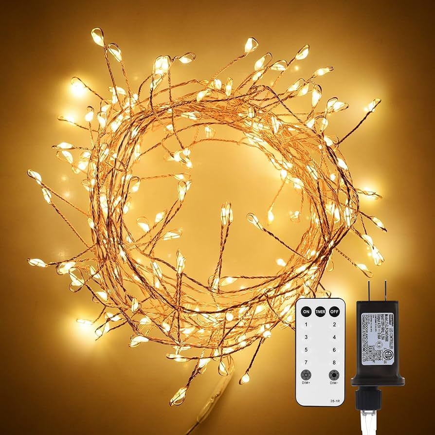 Dailyart Fairy Lights Plug in, 200 Led Fairy Lights with Remote 10Ft Fairy Lights with Timer 8 Mo... | Amazon (US)