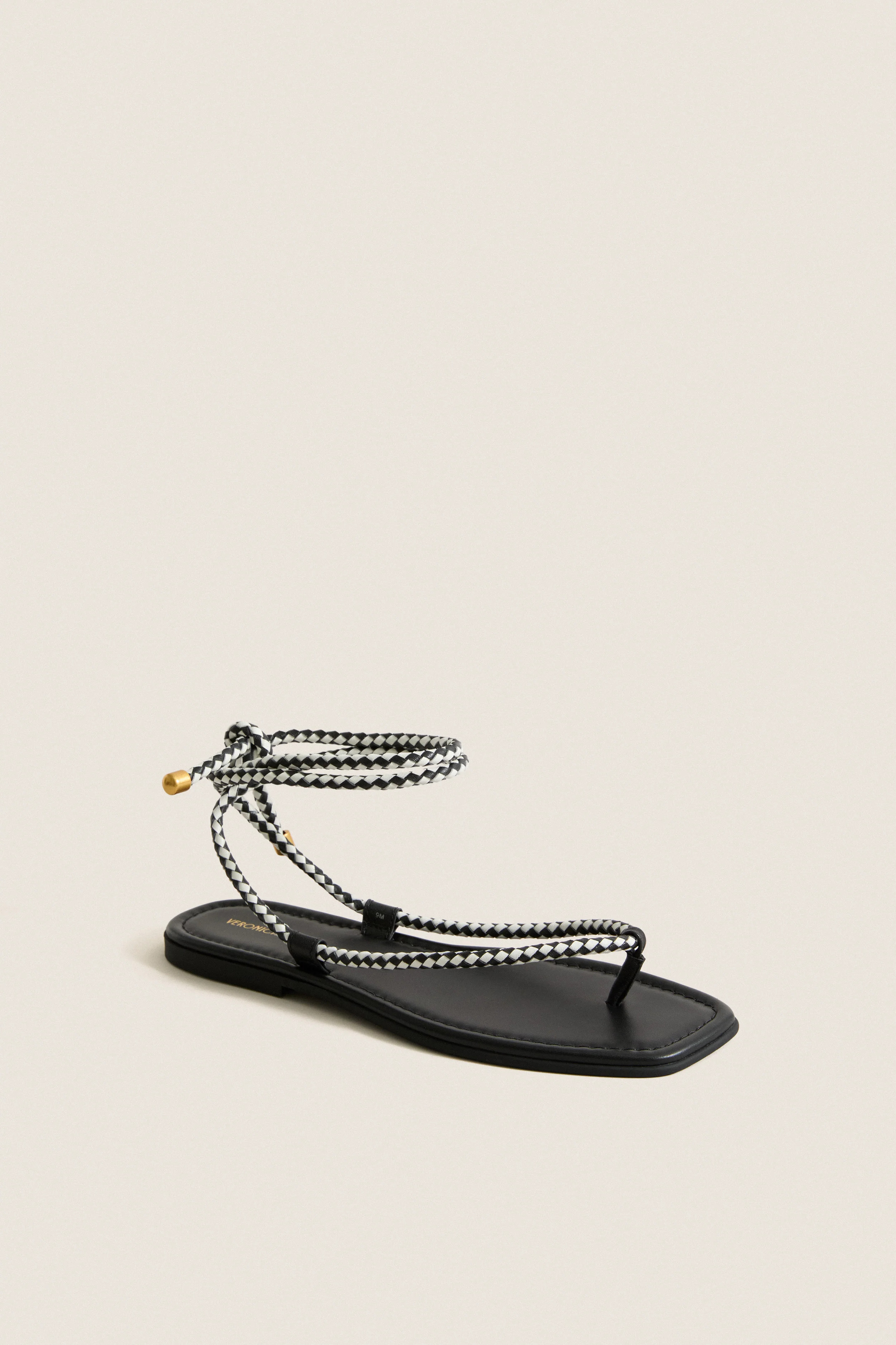 Black and Coconut Carmina Woven Cord Sandals | Tuckernuck (US)