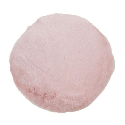 Saro Lifestyle Round Throw Pillow With Faux Rabbit Fur, Pink, 16" Round | Target