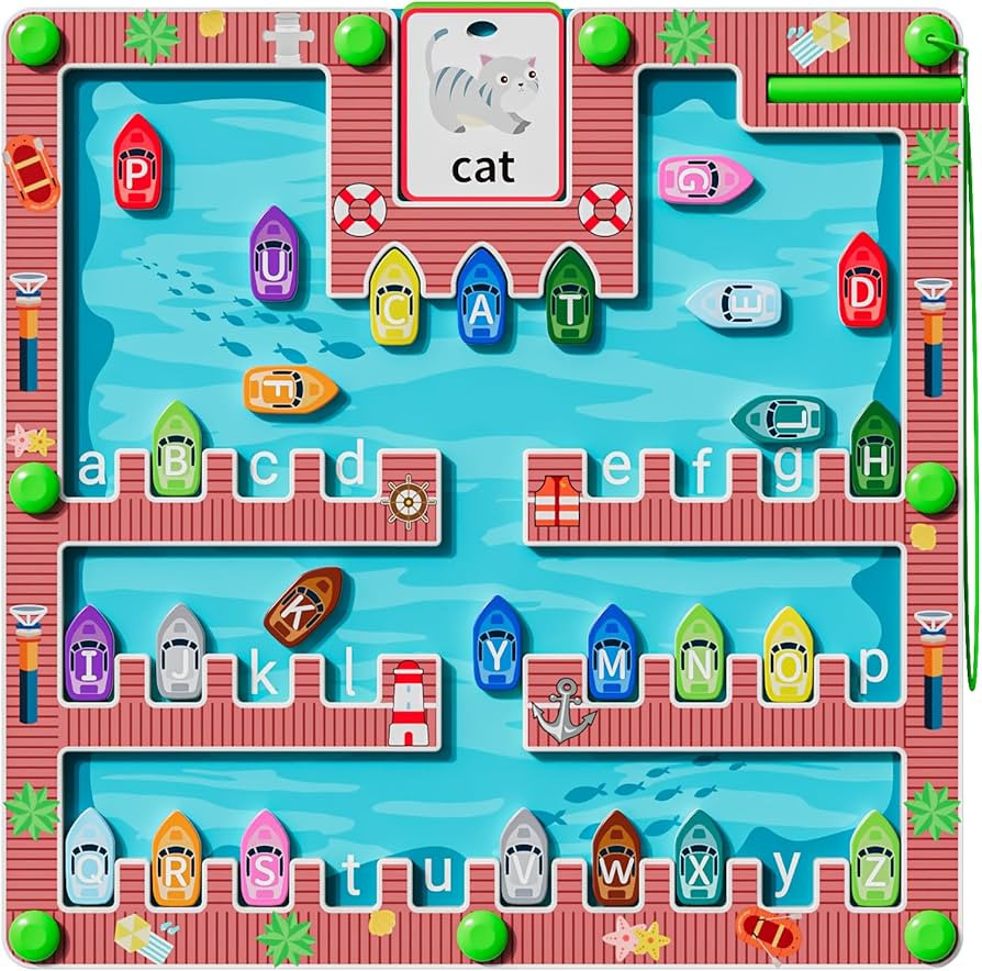 Magnetic Alphabet Maze,Montessori Magnetic Maze Board,Alphabet Puzzle Toddler Toys for Ages 2-4,T... | Amazon (US)