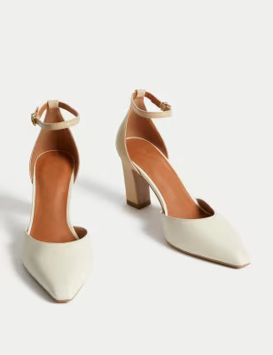Leather Ankle Strap Pointed Court Shoes | M&S Collection | M&S | Marks & Spencer IE