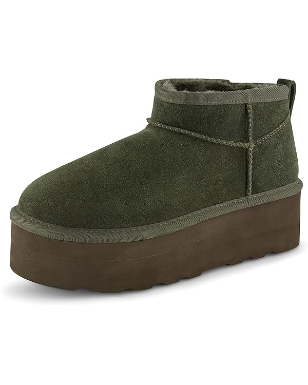 CUSHIONAIRE Women's Hippy Genuine Suede pull on platform boot +Memory Foam | Amazon (US)