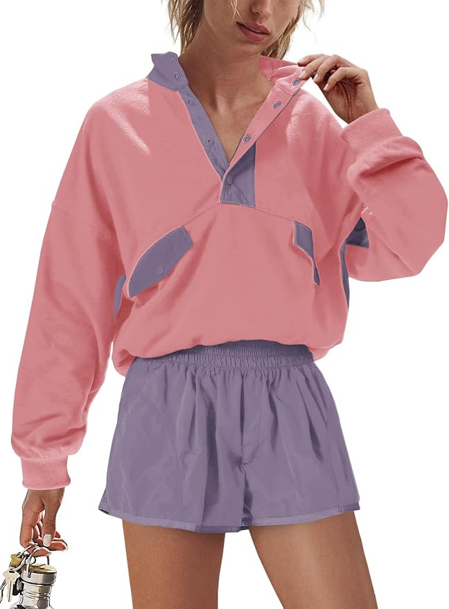 Nirovien Womens Workout Sets Short Athletic Set Activewear 2 Piece Outfits Pullover Sweatshirt an... | Amazon (US)