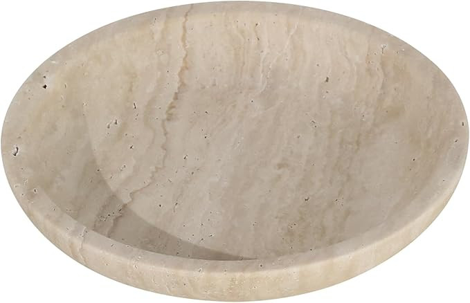 Travertine Jewelry Dish Tray - Decorative Stone Catchall Bowl for Entryway Table, Keys & Rings Ho... | Amazon (US)