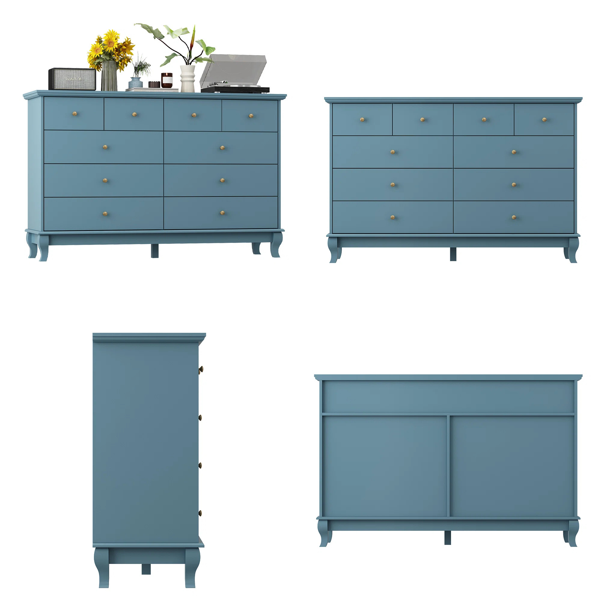 Lark Manor™ Philomena 10 Drawer 55.1" W Double Dresser & Reviews | Wayfair | Wayfair North America
