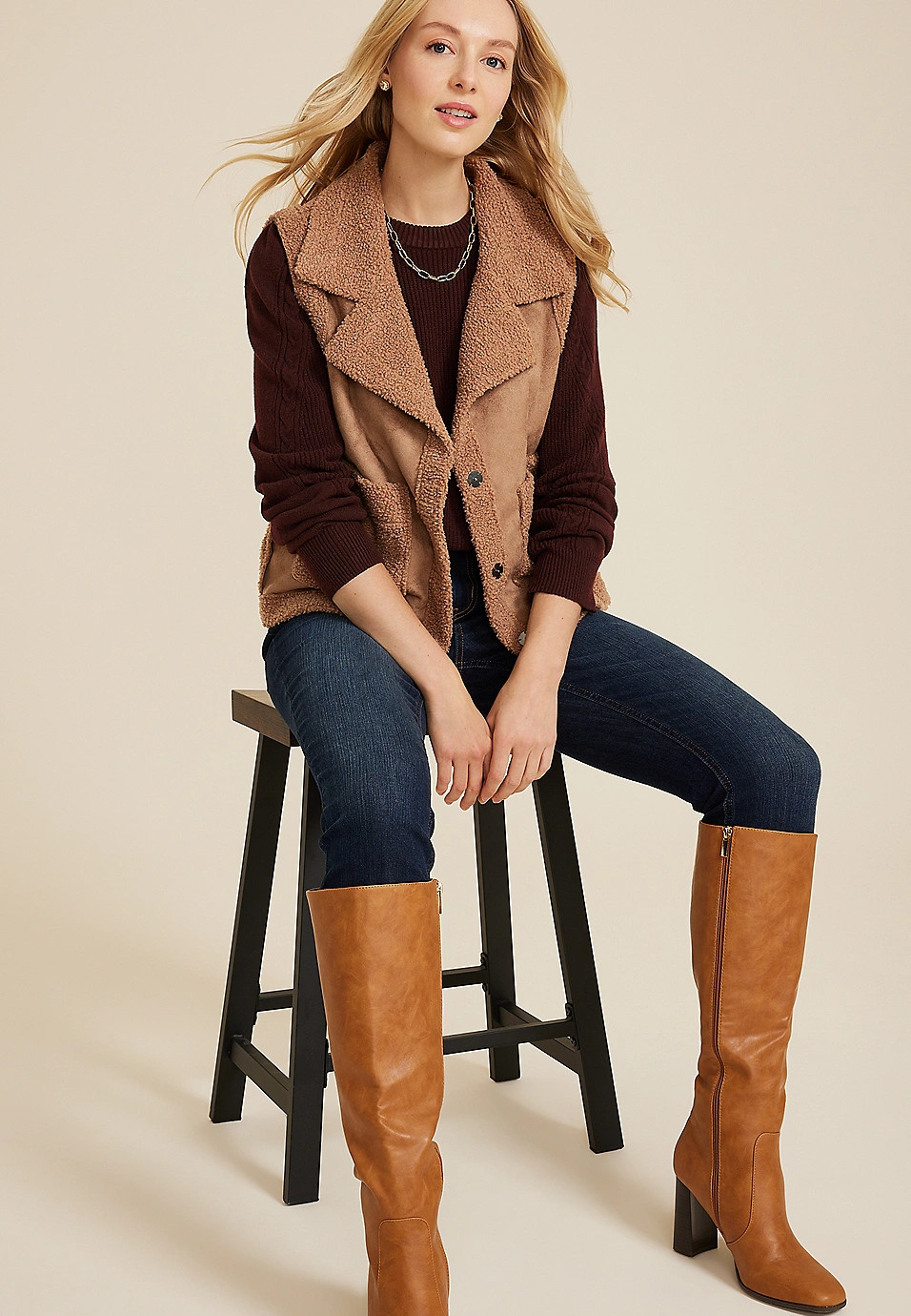 Shearling Sherpa Vest | Maurices