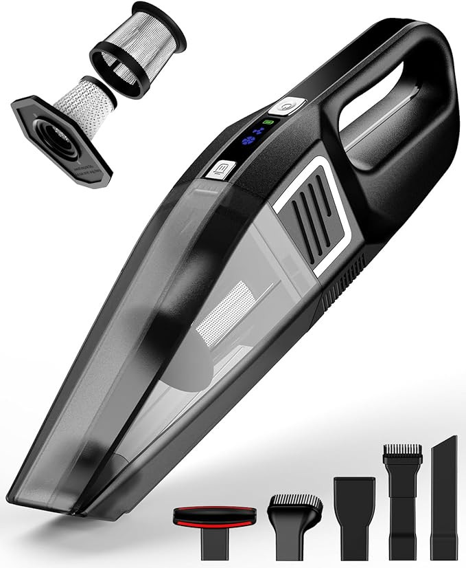 Handheld Vacuum Cordless, 9000PA Strong Suction, 2 Suction Modes, Fast Type-C Charging, Lightweig... | Amazon (US)