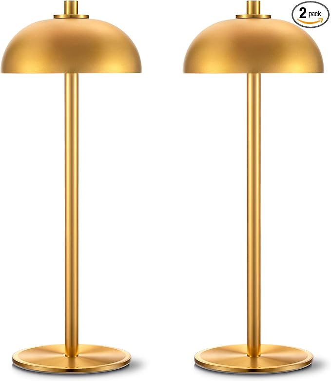 JONEMO 2 Pack Cordless Table Lamp, 5000mAh Portable Rechargeable Table Lamp, 3 Color Modes Steple... | Amazon (US)