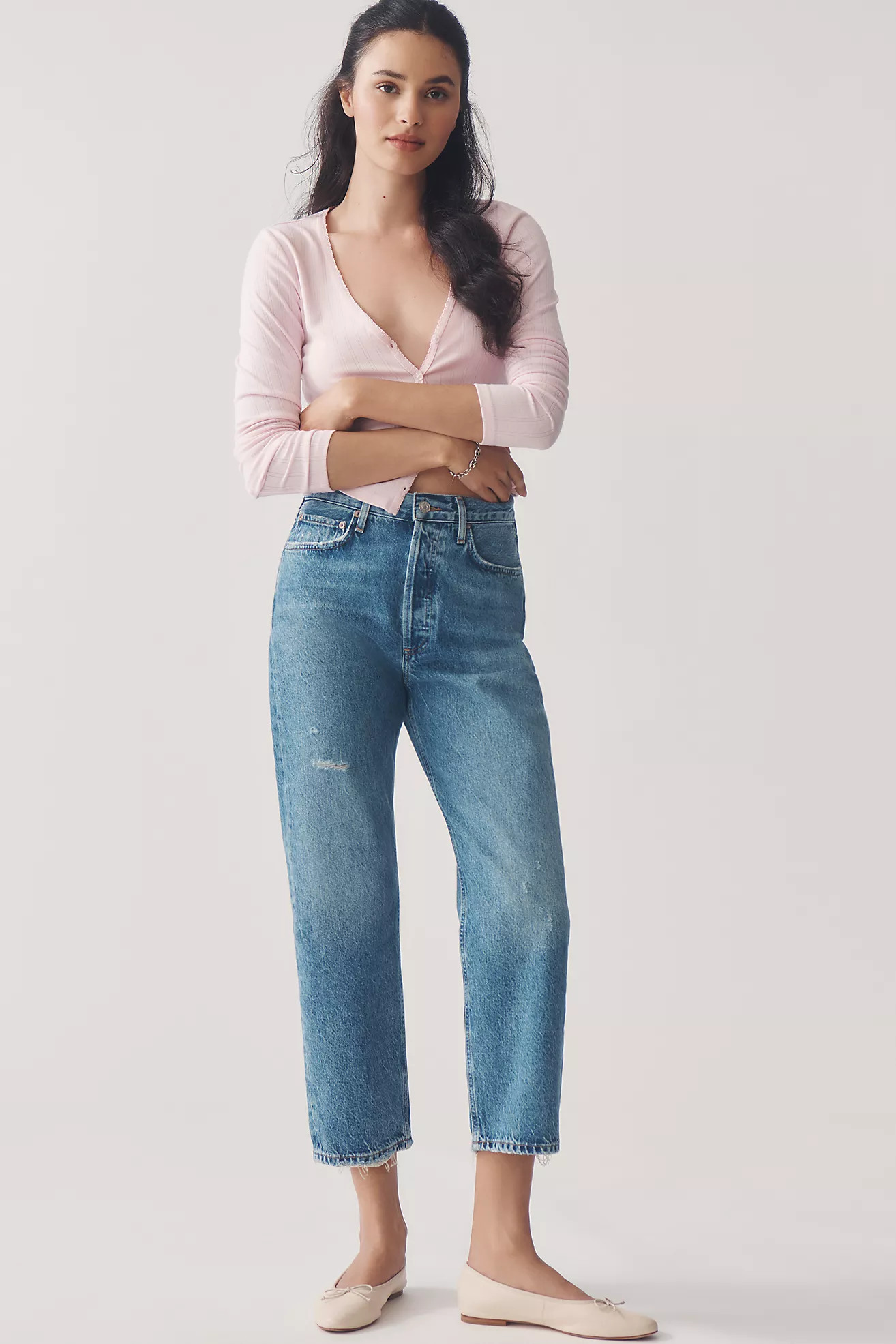 AGOLDE 90s High-Rise Crop Straight-Leg Jeans | Anthropologie (US)