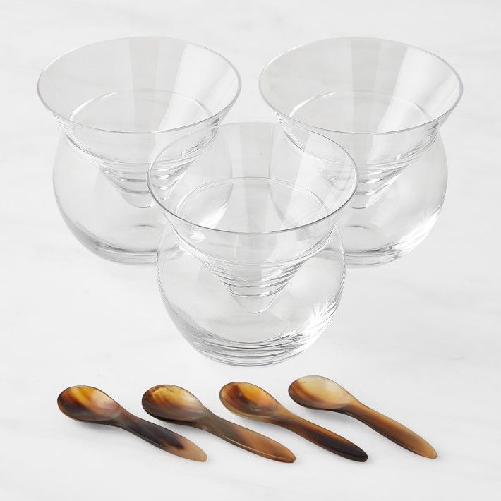 Glass Caviar Dishes with Horn Spoons | Williams-Sonoma