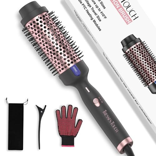 Thermal Brush 1.77", Long Lasting Hair Curling Iron Brush, Ionic Heated Round Brushes Makes Hair Smoother Get Natural Curls, 2 Temp Settings, Universal Voltage for Travel, Easy to Use, Rose Gold | Amazon (US)