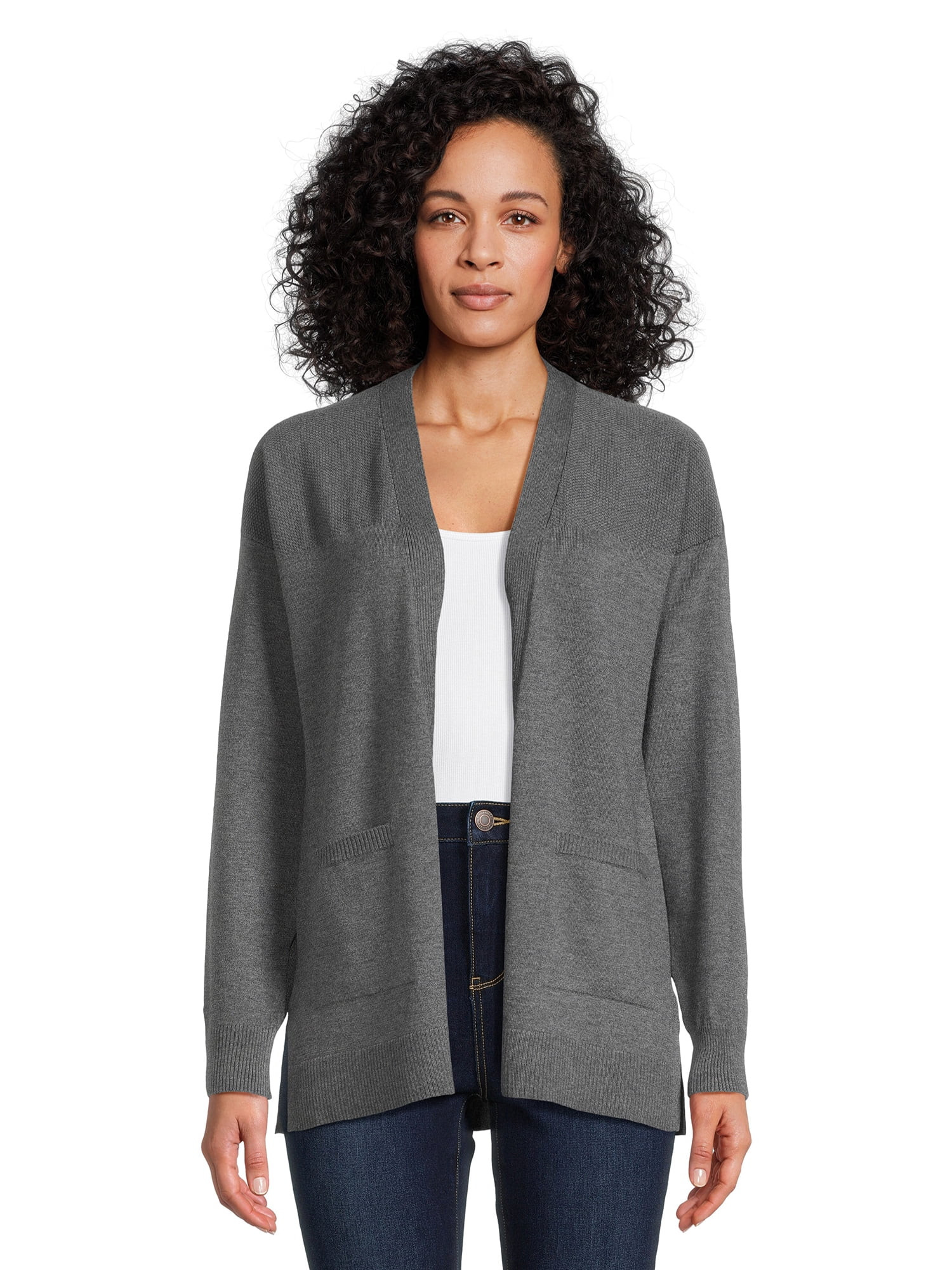 Time and Tru Women's Lightweight Open Front Cardigan | Walmart (US)