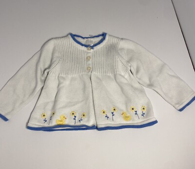 Carter’s Girls Vtg Sz 6M White, Blue & Yellow Knit Little Duckie Duck Sweater  | eBay | eBay US