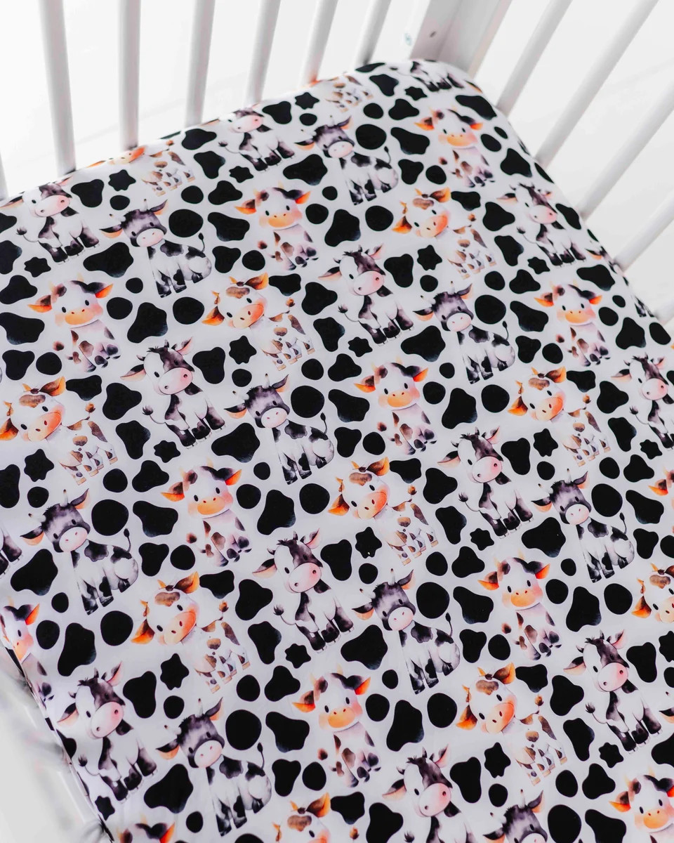 In a Good Moo-D Crib Sheet | Bums & Roses