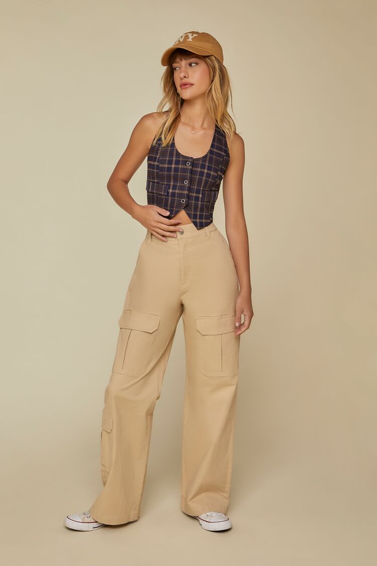 Canvas Wide-Leg Cargo Pants | Forever 21 | Forever 21 (US)