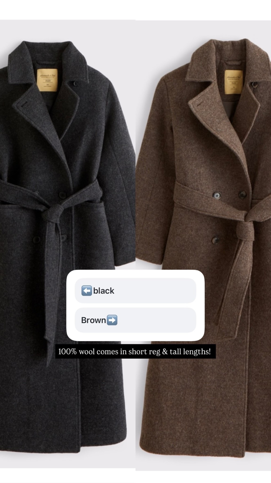 100% wool comes in short reg & tall lengths!