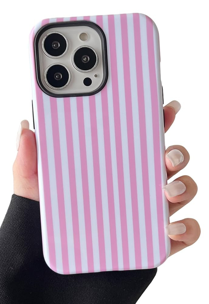 Compatible with iPhone 14 Pro Max Case Cute Aesthetic Striped Phone Case for Women Girl Shockproo... | Amazon (US)