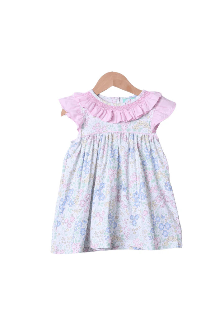 Smocked Pink Floral Dress | The Smocked Flamingo