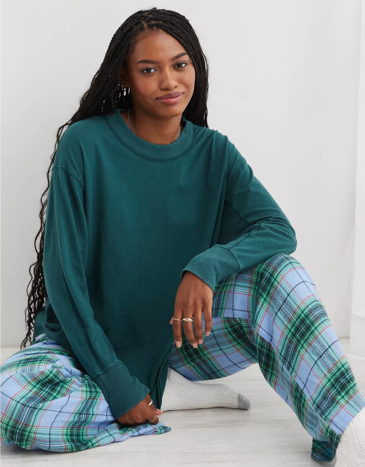 Aerie Long Sleeve Oversized Boyfriend T-Shirt | Aerie