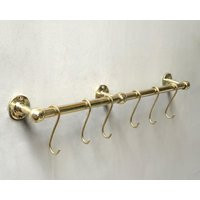 Brass Wall Mounted Pot Rail - Solid Unlacquered Kitchen Organizer | Etsy (US)