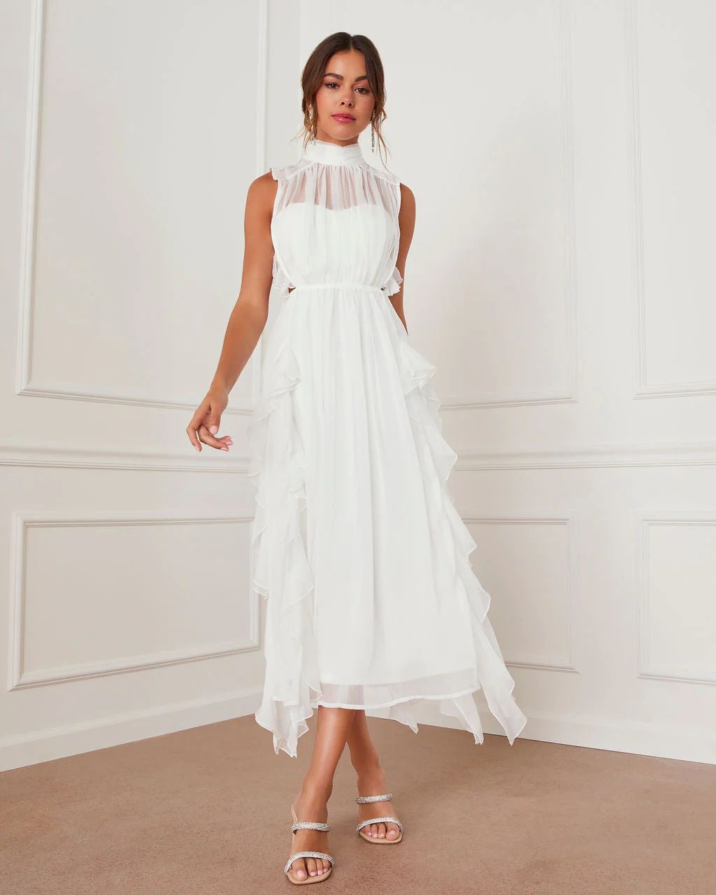Carina Ruffle Midi Dress | VICI Collection