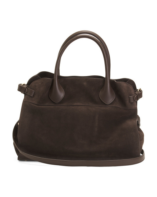 Made In Italy Suede Satchel | TJ Maxx