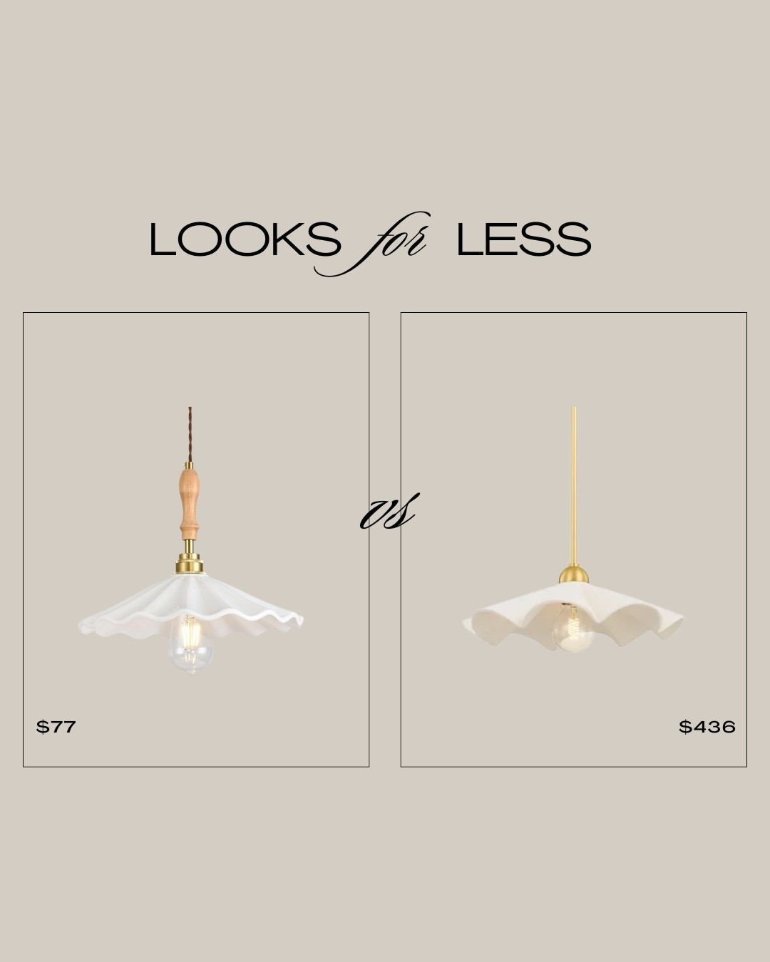 ✨ Monthly Looks for Less: The Rowe Street Pendant Edition ✨
Who says luxury lighting has to come with a luxury price tag? 💡
This dreamy white pendant from our Rowe Street project stole our hearts — and our followers’ attention — so we hunted down a lookalike for less that delivers the same designer glow.

Would you splurge or save on this one? 👇
💬 Comment SPLURGE if you’re loyal to the original or SAVE if you’re all about the deal!

#LooksForLess #DesignDupes #RoweStreetProject #CovelleAndCoDesign #InteriorInspo #LightingGoals 

#LTKHoliday #LTKHome #LTKFindsUnder50