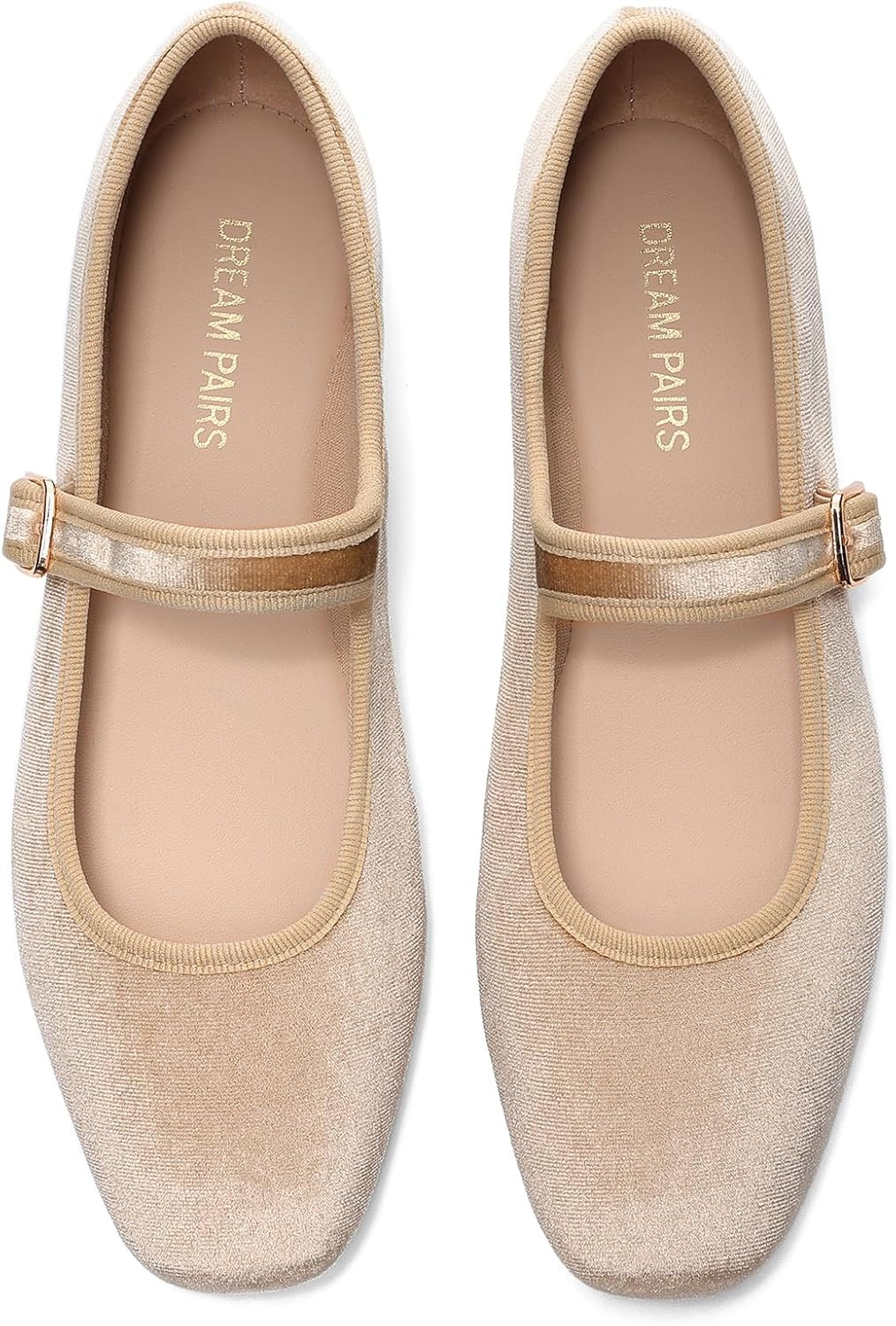DREAM PAIRS Women's Velvet Mary Jane Ballet Flats | Amazon (US)