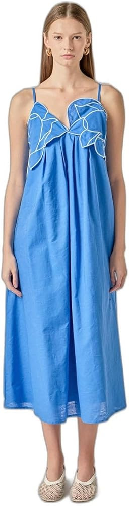 English Factory Women's Embroidered Pleated Maxi Dress | Amazon (US)