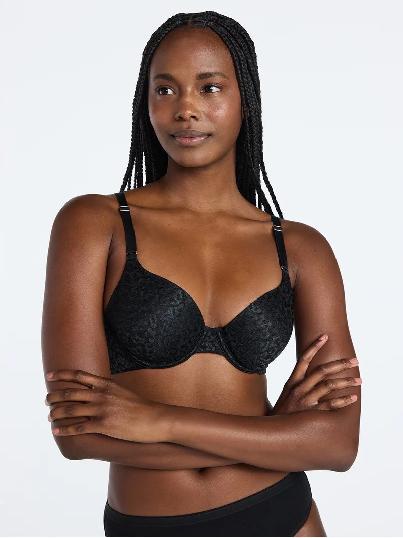 Joyspun Women's Leopard Print T-Shirt Bra, Sizes 32A-42DDD | Walmart (US)