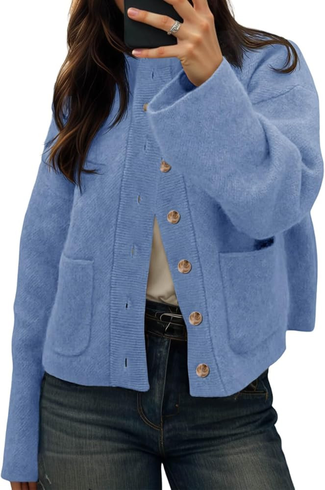 Cicy Bell Womens Chunky Knit Cardigan Sweaters Button Down Mock Neck Open Front Jacket Winter Cas... | Amazon (US)