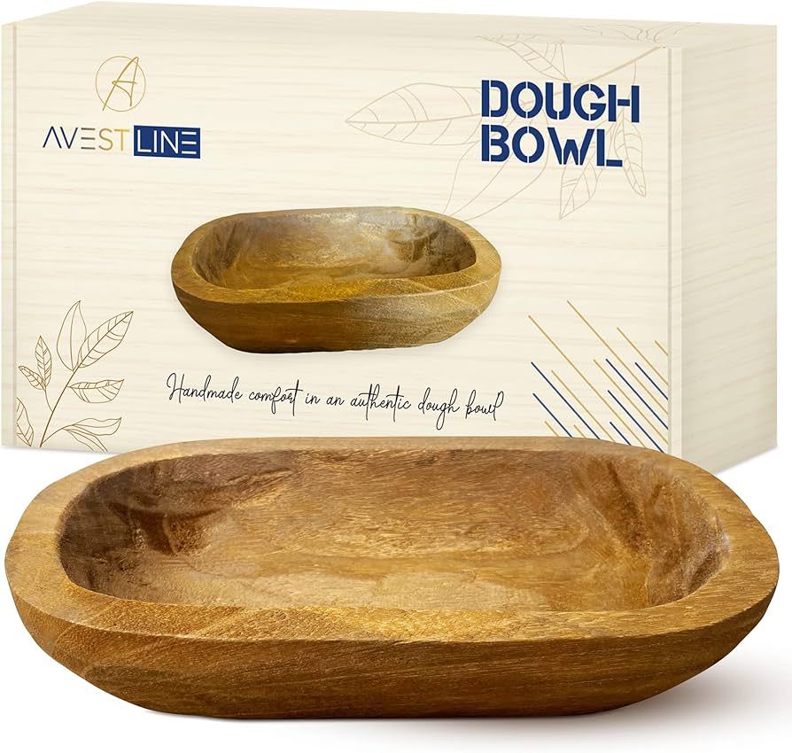 AVESTLINE Decorative Bowl Dough Bowl Farmhouse Decor 10 Inch Coffee Table Decor Key Bowl Small Wo... | Amazon (US)