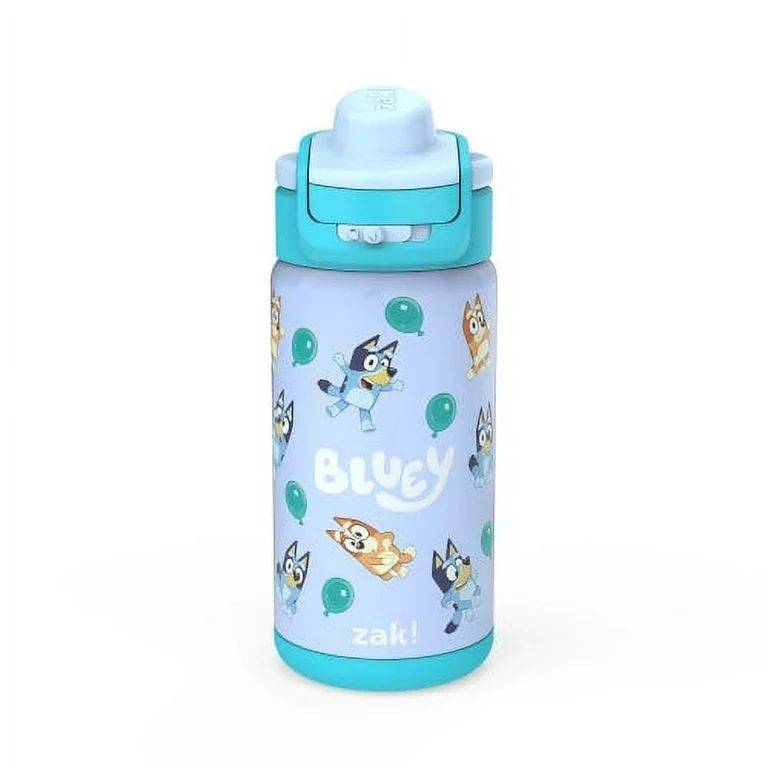 Zak Designs 14oz Bluey Kids Straw Water Bottle, Stainless Steel Vacuum Insulated Lincoln Bottle w... | Walmart (US)