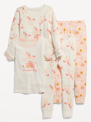 Unisex 4-Piece Snug-Fit Pajama Set for Toddler & Baby | Old Navy (US)