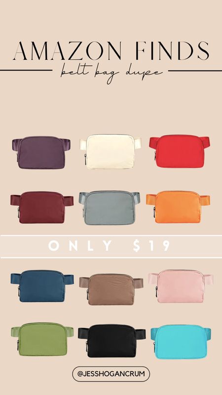 amazon find, lululemon belt bag dupe, under $20, athleisure, it bag, travel, fitness, everyday wear

#LTKunder50 #LTKtravel #LTKitbag