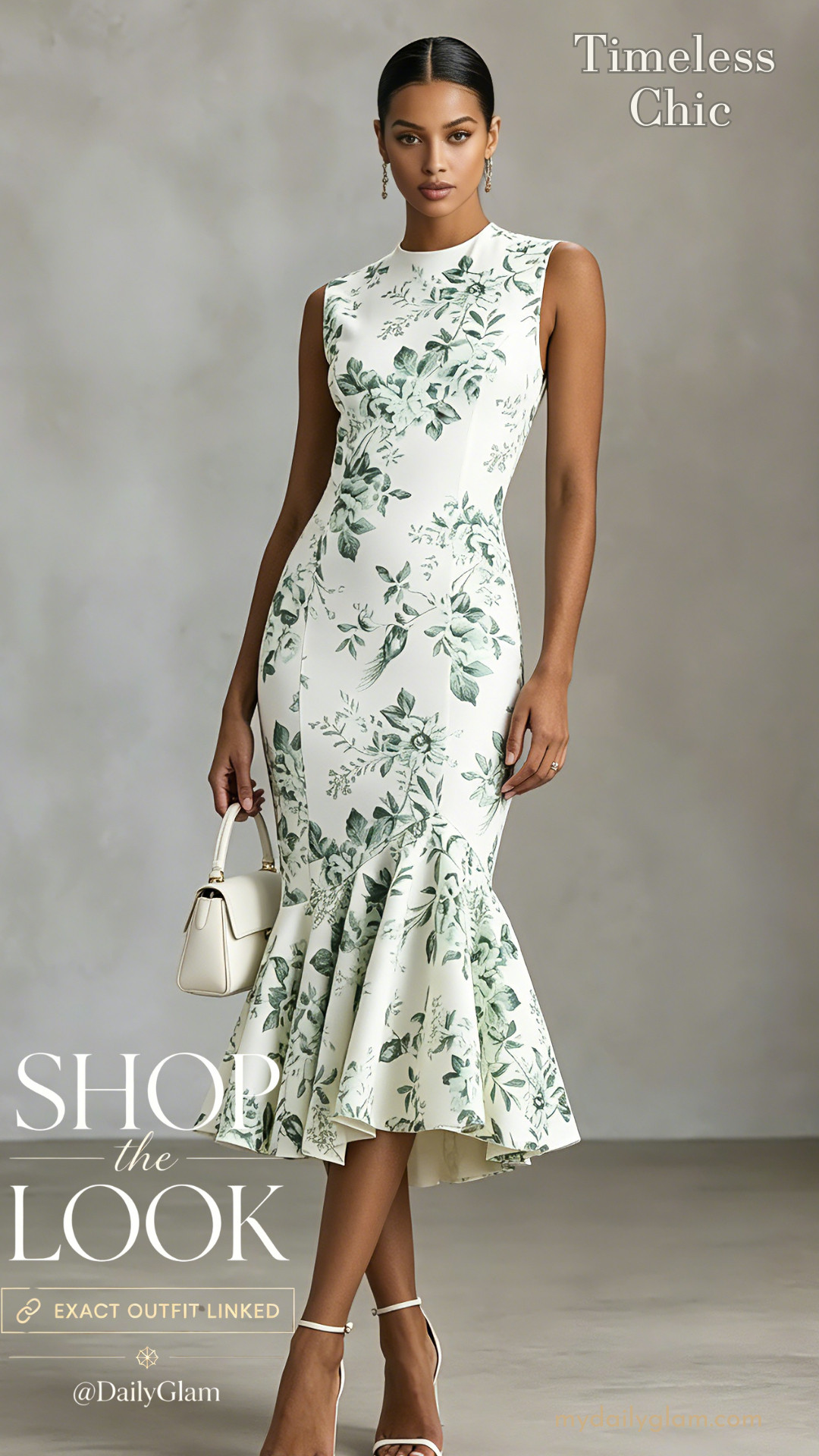Green Botanical Print Sleeveless Mermaid Midi Dress
#MermaidDress #FloralMidiDress #WeddingGuestDress #SemiFormalOutfit #BotanicalPrint 

 #LTKootd #LTKOver40 #LTKWorkwear