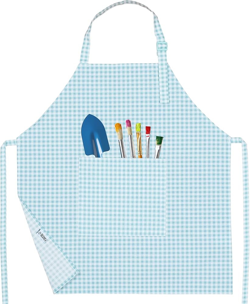 Kids Aprons for Cooking Waterdrop Resistant Aprons for Girl & Boy Toddler Apron for Painting, Gar... | Amazon (US)