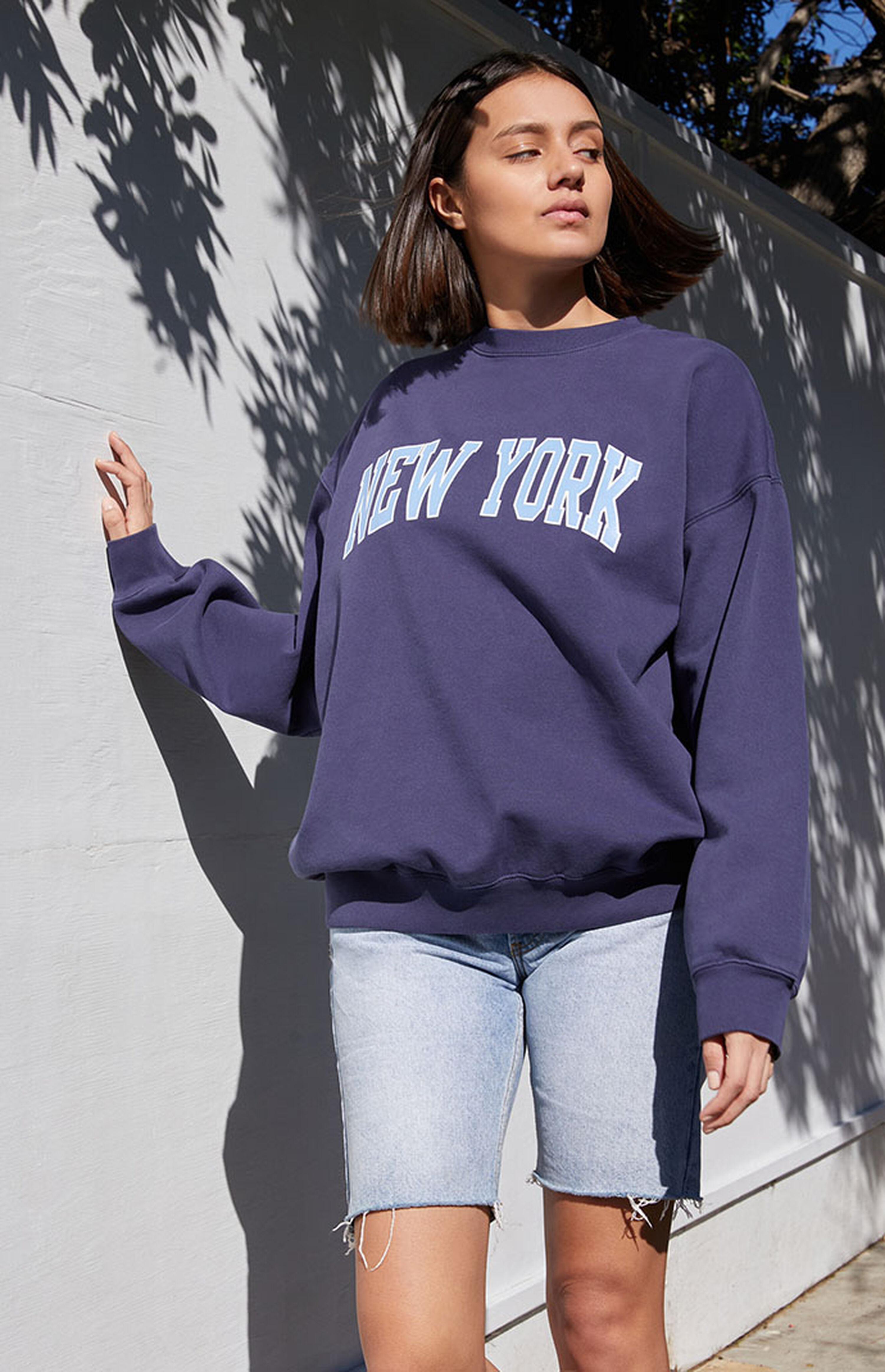John Galt Blue New York Crew Neck Sweatshirt | PacSun