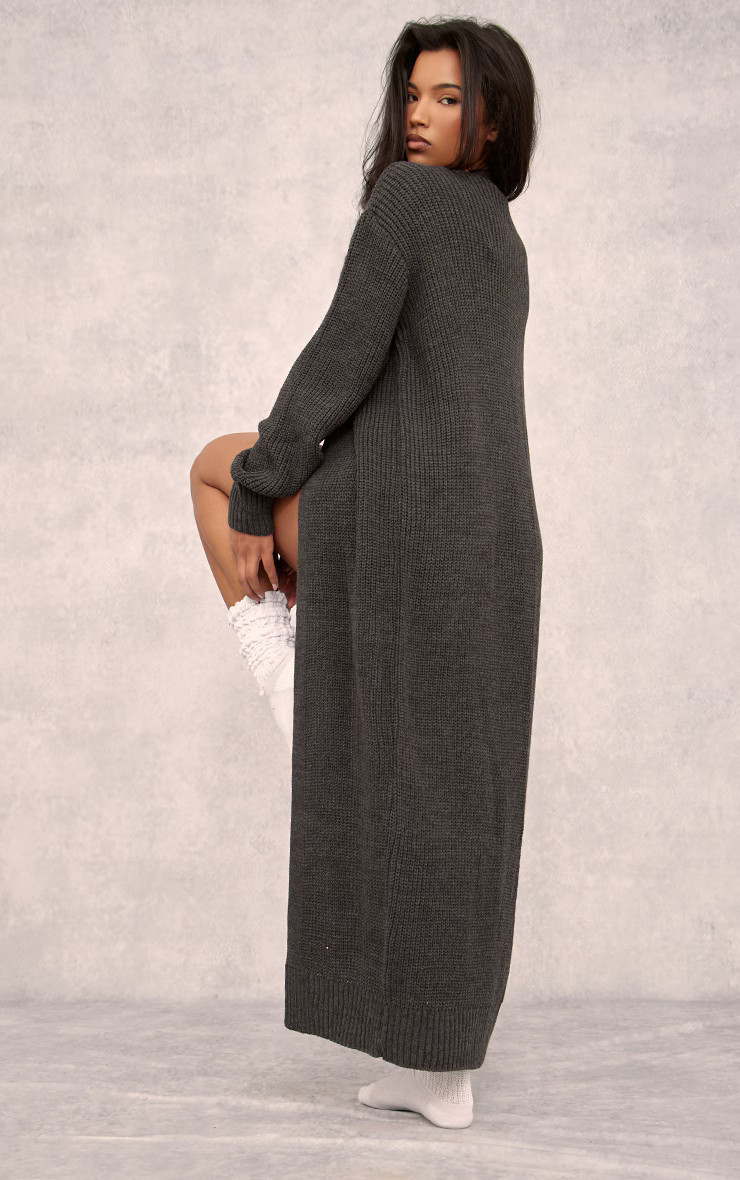 Charcoal Maxi Cardigan | PrettyLittleThing US