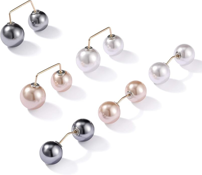 WILLBOND 6 Pcs Artificial Pearl Brooch Pins Anti-exposure Neckline Safety Pins Sweater Shawl Clip... | Amazon (US)