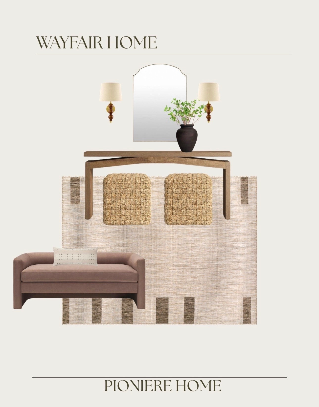 Wayfair home sale. Entryway inspo, wood console table, galey alix x livabliss, neutral area rug, woven pouf ottomans, entryway furniture 



#LTKSaleAlert #LTKSeasonal #LTKHome