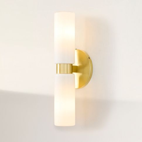 Weston Smooth Glass Indoor/Outdoor Double Short Sconce (16") | West Elm (US)