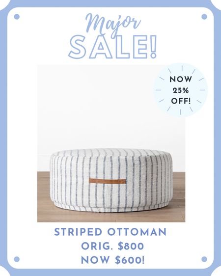 The McGee & Co. Labor Day sale also ends today!! Get up to 25% OFF sitewide!! Including this striped ottoman that’s now $600! 🙌🏻 Love an ottoman as a coffee table for a softer place to put your feet up! Linked even more ottomans on sale too🤍

#LTKhome #LTKsalealert #LTKfamily