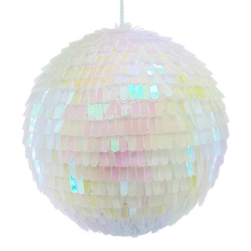 Iridescent Fringe Ball Ornament, 4" | At Home