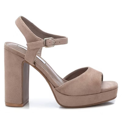 Xti Women's Heel Suede Sandals 45291 - Beige, 6 | Target