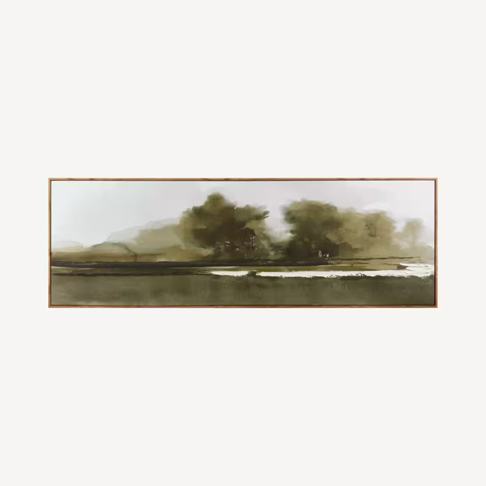 Gel-Embellished Watercolor Landscape Framed Art | Bouclair