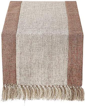 Chassic 15 x 90 inch Farmhouse Style Linen Table Runner with Handmade Fringed, Rustic Burlap Wide... | Amazon (US)