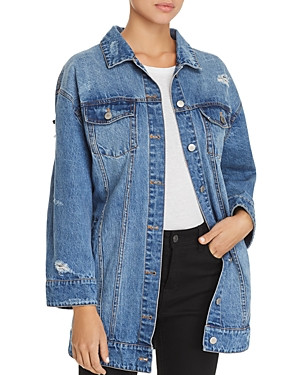 Avec Les Filles Embellished Distressed Denim Jacket - 100% Exclusive | Bloomingdale's (US)