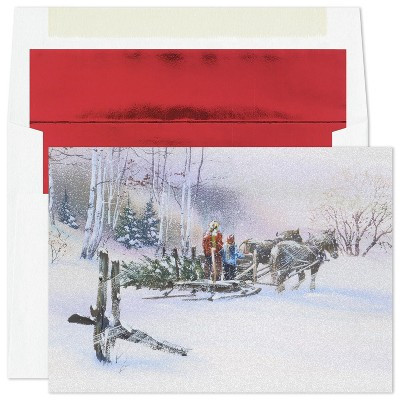 Masterpiece Studios Holiday Collection Classic Cards 16 Cards/Envelopes, Snow is Glistening, 5.6" x 7.8" | Target